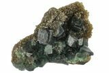 Green Cubic Fluorite on Quartz - China #114024-2